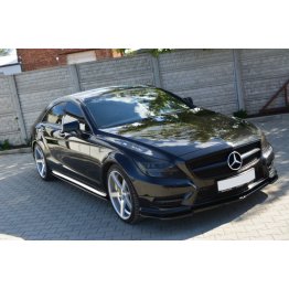 Накладка сплиттер на передний бампер на Mercedes CLS W218 AMG Line